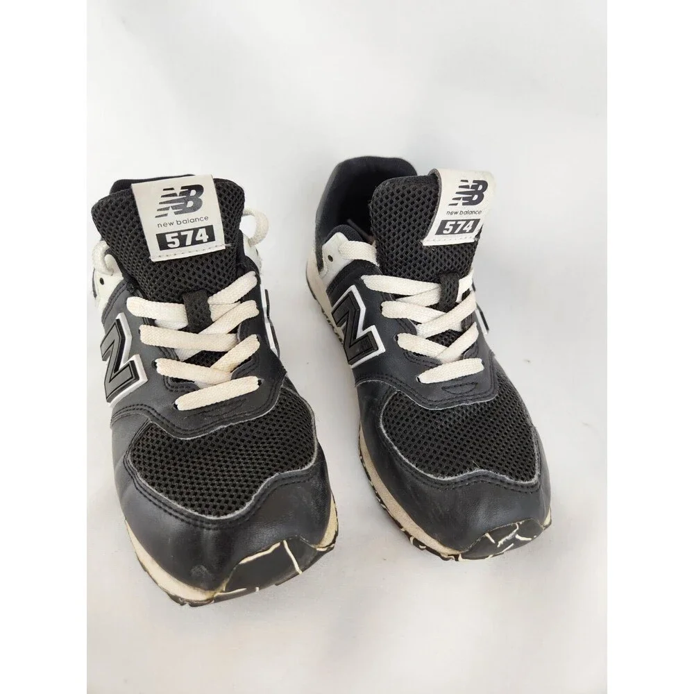 Kids New Balance Shoes 574 Black‎ White Sneakers Running Shoes Size Youth 3